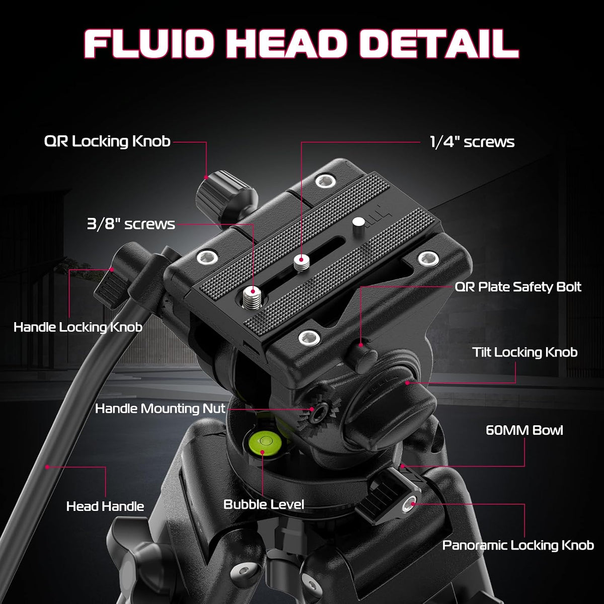 ULANZI MT-81 Camera Video Tripod with 360 Degree Fluid Head - product view 5