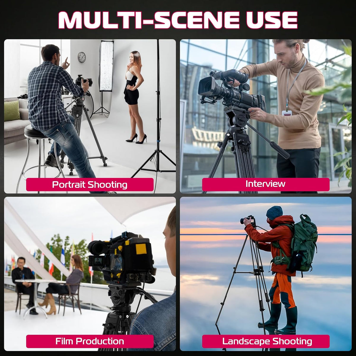 ULANZI MT-81 Camera Video Tripod with 360 Degree Fluid Head - product view 7