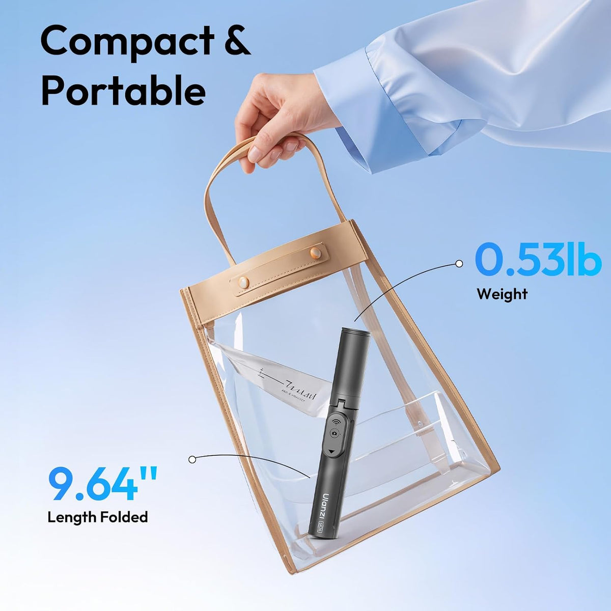 Ulanzi SK26 Portable Selfie Stick with Phone Holder (1m) - product view 6