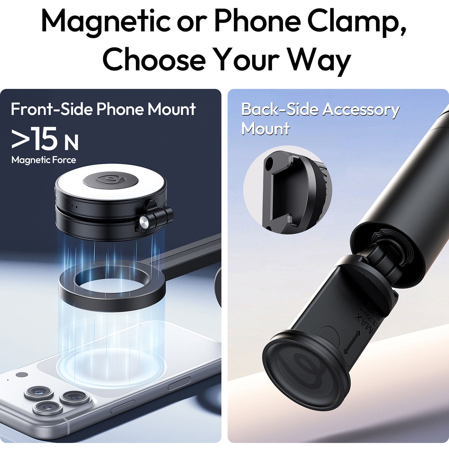 Ulanzi SK26 Portable Selfie Stick with Magsafe (1.1m) - product view 4