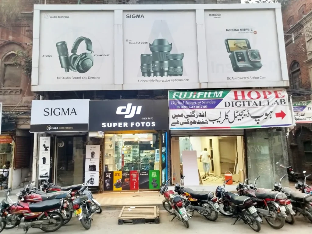 Hope Enterprises camera shop in Camera Market nisbat road Lahore